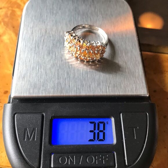 Natural Orange Sapphire Sterling Silver Ring Size 6 - Picture 8 of 8